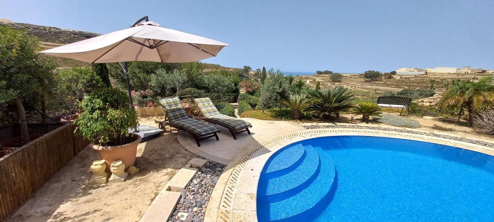 Dar Ta' Xmun - Idyllic Farmhouse With Pool, Garden, Seaview & Sunset San Lawrenz Exterior photo